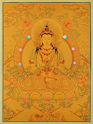 Amitayus Thangka (Brocadeless Thangka)