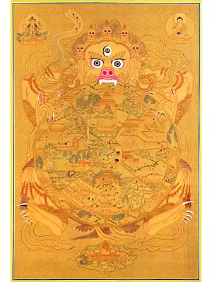 All Gold Wheel of Life (Brocadeless Thangka)