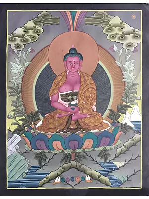 Amitabha Buddha Thangka (Brocadeless Thangka)