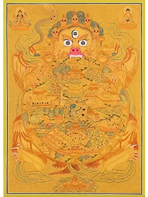 All Gold Wheel of Life (Brocadeless Thangka)