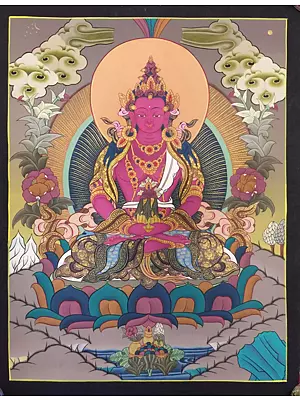 Amitayus Thangka (Brocadeless Thangka)