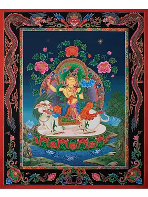 Goddess Manjushree (Brocadeless Thangka)