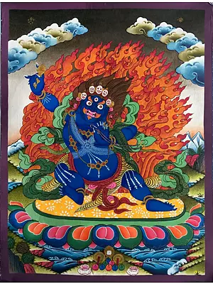 Vajrapani Thangka (Brocadeless Thangka)