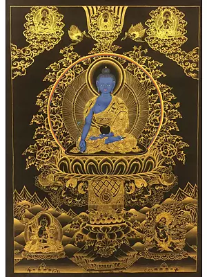 Medicine Buddha (Brocadeless Thangka)