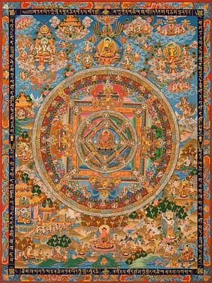 Amitabha Mandala (Brocadeless Thangka)