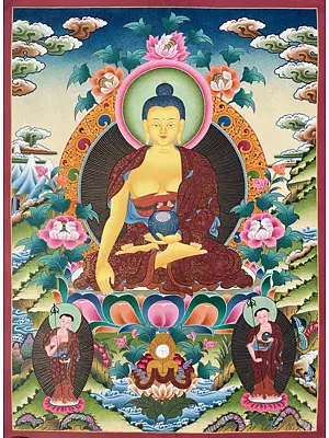 Shakyamuni Buddha Thangka (Brocadeless Thangka)