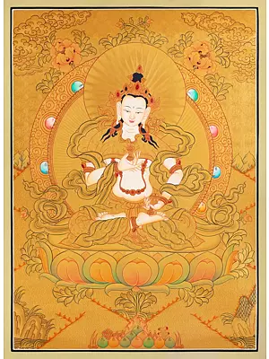 Vajrasattva Thangka (Brocadeless Thangka)