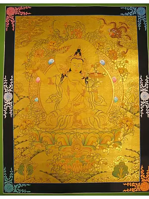 Manjushri Thangka (Brocadeless Thangka)