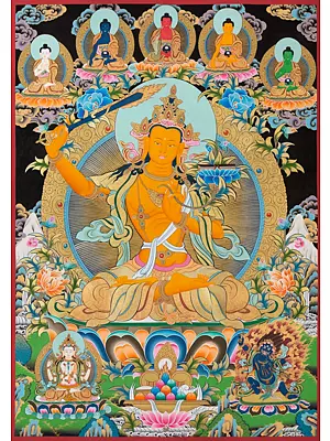 Manjushree Thangka (Big) (Brocadeless Thangka)