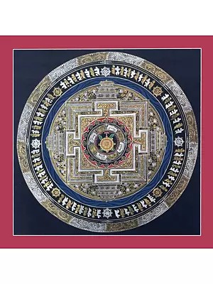 Dharma Chakra  Mandala (Brocadeless Thangka)