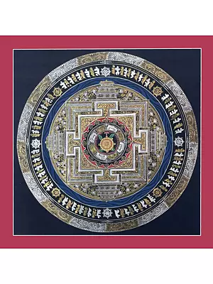 Dharma Chakra  Mandala (Brocadeless Thangka)