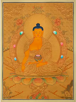 Shakyamuni Buddha Thangka (Brocadeless Thangka)
