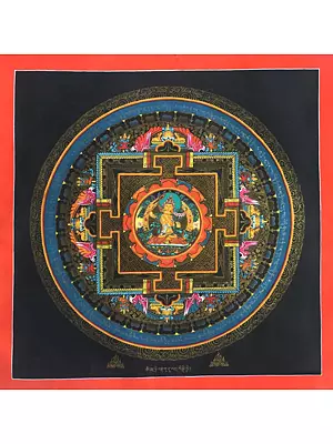 Manjushree Mandala Thangka (Brocadeless Thangka)