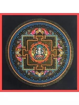Chengrezig Mandala Thangka (Brocadeless Thangka)