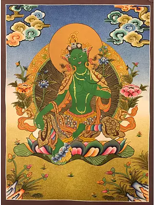 Goddess Green Tara (Brocadeless Thangka)