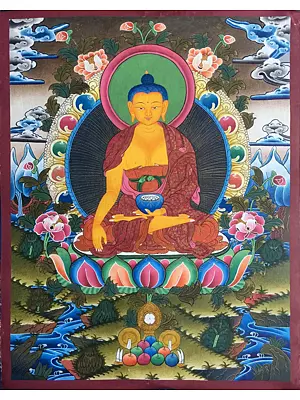Shakyamuni Buddha Thangka (Brocadeless Thangka)