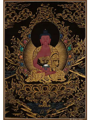 Amitabha Buddha Thangka (Brocadeless Thangka)