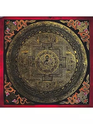 Shakyamuni Buddha Mandala Thangka (Brocadeless Thangka)