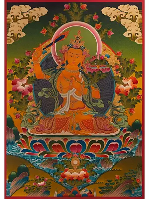 Manjushree Thangka (Brocadeless Thangka)