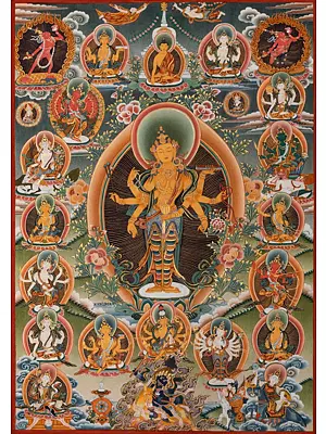 Amoghpasha Lokeshvara Thangka (Brocadeless Thangka)