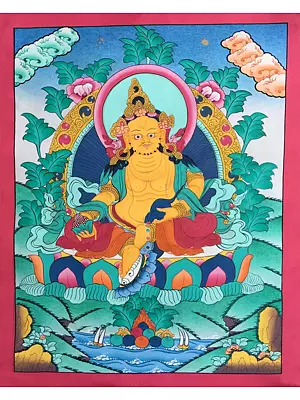 Dzambala Thangka (Brocadeless Thangka)