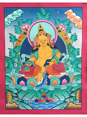 Dzambala Thangka (Brocadeless Thangka)
