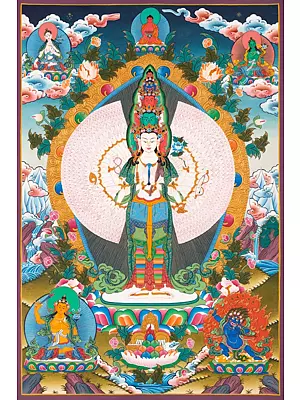 Lokeshvara Thangka (Brocadeless Thangka)