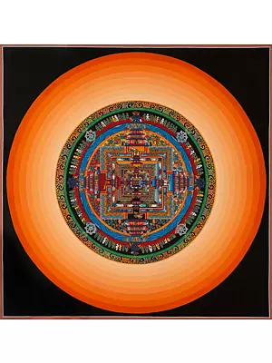 Circle of Life Mandala with Halo (Brocadeless Thangka)