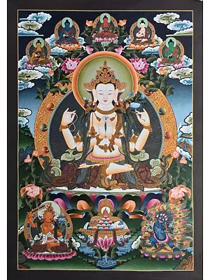 Chenrezig Thangka (Brocadeless Thangka)