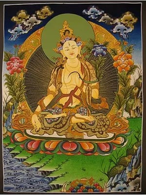 White Tara the Goddess Of Longevity of Life (Brocadeless Thangka)