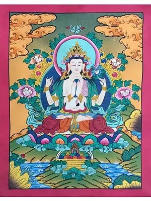 Chenrezig | Avalokiteshvara Thangka (Brocadeless Thangka)