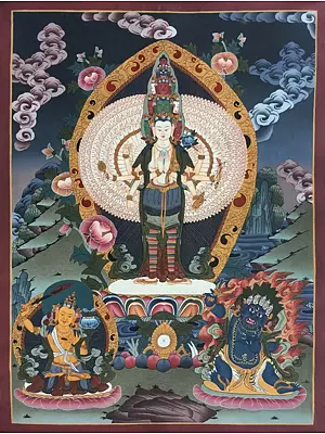 Lokeshvara Thangka (Brocadeless Thangka)