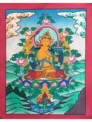 Manjushree  Thangka (Brocadeless Thangka)