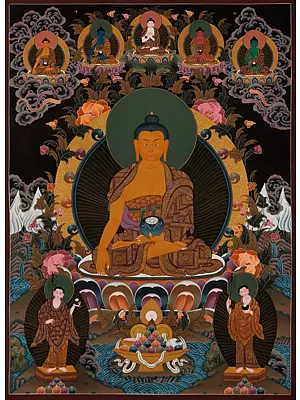 Shakyamuni Buddha Thangka (Brocadeless Thangka)