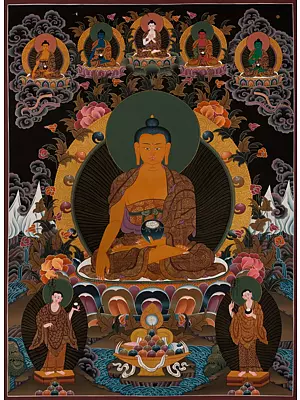 Shakyamuni Buddha Thangka (Brocadeless Thangka)