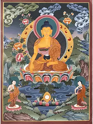 Shakyamuni Buddha Thangka (Brocadeless Thangka)