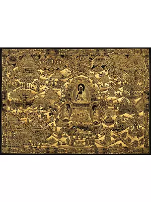 Sunaulo Buddha Life Story Horizental (Brocadeless Thangka)