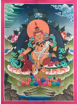 Dzambala or Jambala Thangka (Brocadeless Thangka)