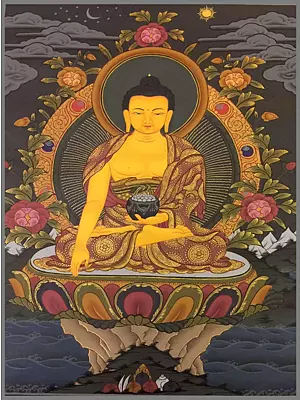 Shakyamuni Buddha Thangka (Brocadeless Thangka)
