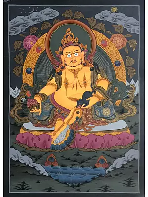 Dzambala Thangka (Brocadeless Thangka)