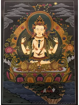 Chengrezig (Brocadeless Thangka)