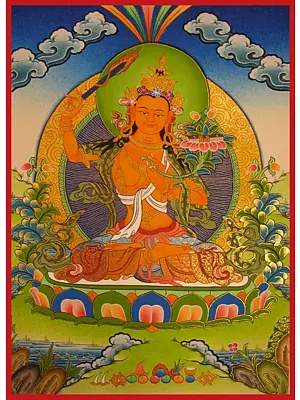 Manjushree Thangka (Brocadeless Thangka)