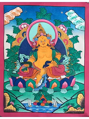 Dzambala Thangka (Brocadeless Thangka)