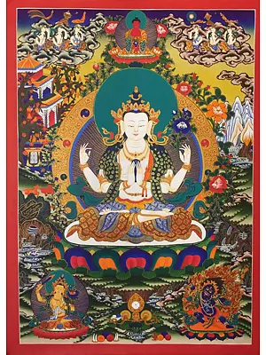 Chengrezig (Brocadeless Thangka)