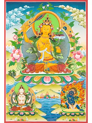 Manjushree Thangka (Brocadeless Thangka)