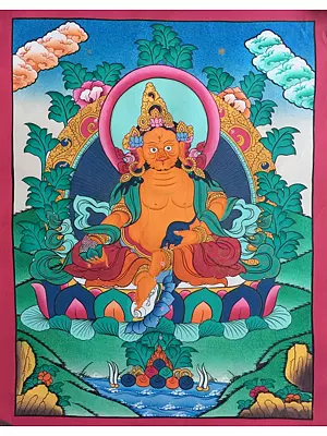 Dzambala Thanka (Brocadeless Thangka)