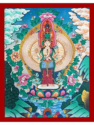 Lokeshvara Thangka (Brocadeless Thangka)
