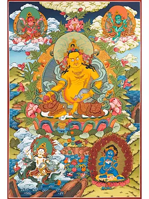 Dzambala Thangka (Brocadeless Thangka)