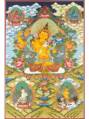 Manjushree Thangka (Brocadeless Thangka)