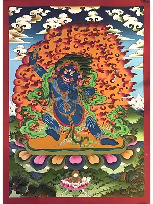Vajrapani Thangka (Brocadeless Thangka)